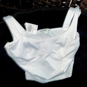 New With Tags Love J, White CropTop Size Small
